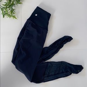 Lululemon navy blue leggings ruched leg XS